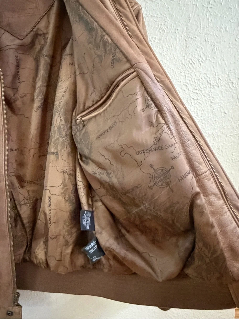 Roundtree Yorke brown leather aviator bomber jacket